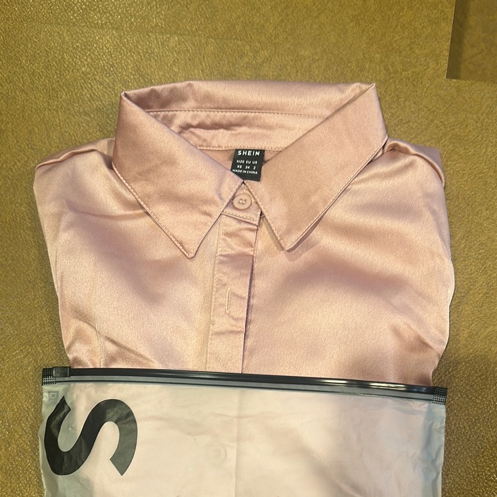 Pink Satin Women’s Dress Shirt